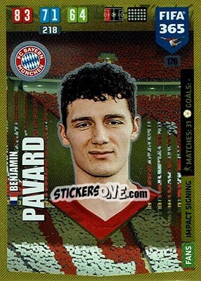 Figurina Benjamin Pavard - FIFA 365: 2019-2020. Adrenalyn XL - Panini