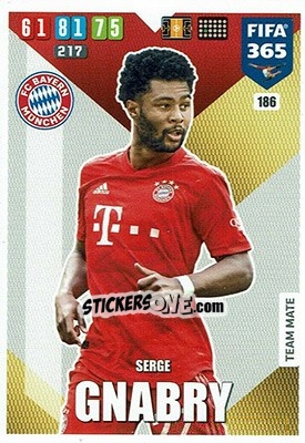 Sticker Serge Gnabry - FIFA 365: 2019-2020. Adrenalyn XL n. 186 - Panini