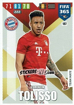 Sticker Corentin Tolisso - FIFA 365: 2019-2020. Adrenalyn XL n. 187 - Panini