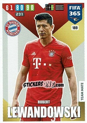 Sticker Robert Lewandowski - FIFA 365: 2019-2020. Adrenalyn XL n. 189 - Panini