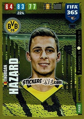Sticker Thorgan Hazard - FIFA 365: 2019-2020. Adrenalyn XL n. 192 - Panini