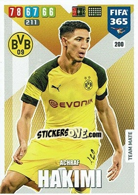 Sticker Achraf Hakimi - FIFA 365: 2019-2020. Adrenalyn XL n. 200 - Panini