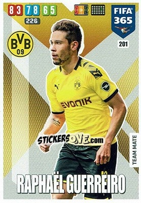 Sticker Raphaël Guerreiro - FIFA 365: 2019-2020. Adrenalyn XL n. 201 - Panini