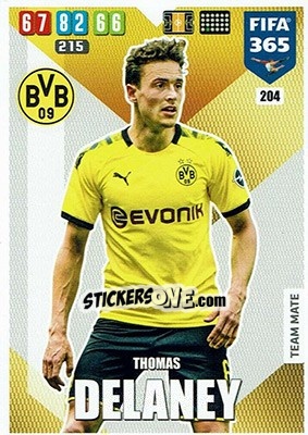 Sticker Thomas Delaney - FIFA 365: 2019-2020. Adrenalyn XL n. 204 - Panini