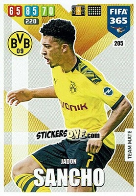 Sticker Jadon Sancho - FIFA 365: 2019-2020. Adrenalyn XL n. 205 - Panini