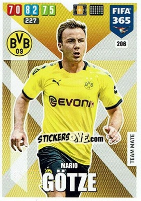 Sticker Mario Götze - FIFA 365: 2019-2020. Adrenalyn XL n. 206 - Panini