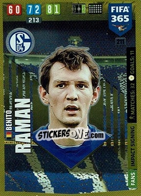 Sticker Benito Raman - FIFA 365: 2019-2020. Adrenalyn XL n. 211 - Panini