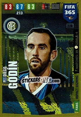Sticker Diego Godin - FIFA 365: 2019-2020. Adrenalyn XL n. 228 - Panini