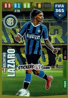 Sticker Valentino Lazaro - FIFA 365: 2019-2020. Adrenalyn XL n. 231 - Panini