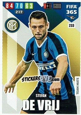 Sticker Stefan de Vrij - FIFA 365: 2019-2020. Adrenalyn XL n. 233 - Panini