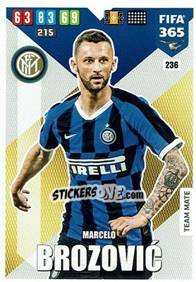 Sticker Marcelo Brozovic - FIFA 365: 2019-2020. Adrenalyn XL n. 236 - Panini