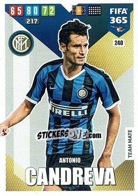 Sticker Antonio Candreva - FIFA 365: 2019-2020. Adrenalyn XL n. 240 - Panini