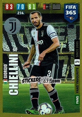 Sticker Giorgio Chiellini - FIFA 365: 2019-2020. Adrenalyn XL n. 245 - Panini