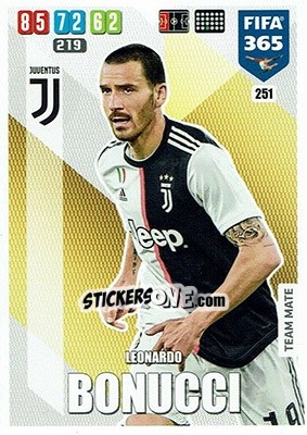 Sticker Leonardo Bonucci - FIFA 365: 2019-2020. Adrenalyn XL n. 251 - Panini