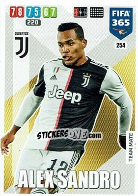 Sticker Alex Sandro - FIFA 365: 2019-2020. Adrenalyn XL n. 254 - Panini