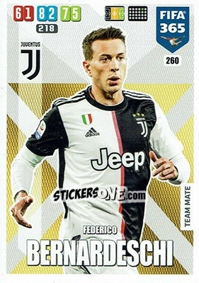 Sticker Federico Bernardeschi - FIFA 365: 2019-2020. Adrenalyn XL n. 260 - Panini