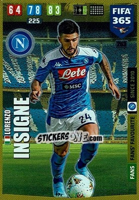 Sticker Lorenzo Insigne - FIFA 365: 2019-2020. Adrenalyn XL n. 263 - Panini