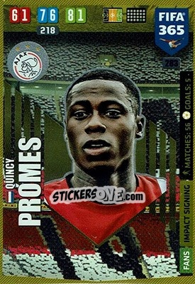 Sticker Quincy Promes - FIFA 365: 2019-2020. Adrenalyn XL n. 283 - Panini