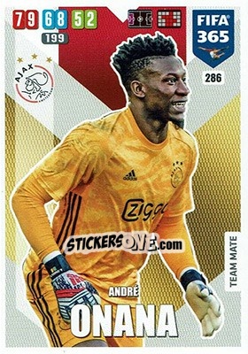 Sticker André Onana - FIFA 365: 2019-2020. Adrenalyn XL n. 286 - Panini