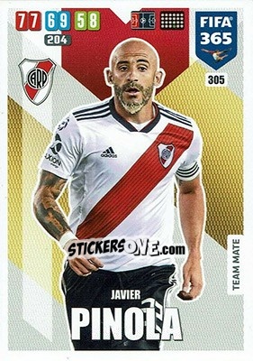 Sticker Javier Pinola - FIFA 365: 2019-2020. Adrenalyn XL n. 305 - Panini