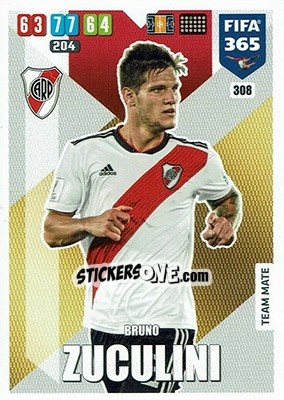 Sticker Bruno Zuculini - FIFA 365: 2019-2020. Adrenalyn XL n. 308 - Panini