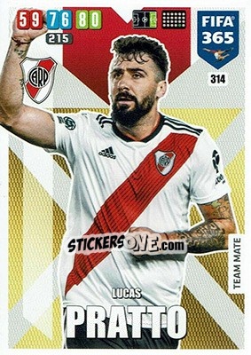 Sticker Lucas Pratto - FIFA 365: 2019-2020. Adrenalyn XL n. 314 - Panini