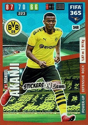 Sticker Manuel Akanji - FIFA 365: 2019-2020. Adrenalyn XL n. 348 - Panini