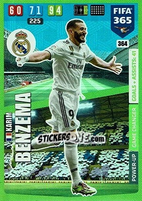 Sticker Karim Benzema - FIFA 365: 2019-2020. Adrenalyn XL n. 364 - Panini