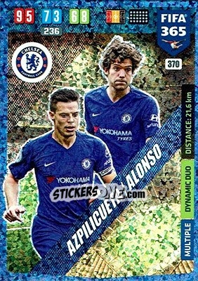 Sticker Cesar Azpilicueta / Marcos Alonso - FIFA 365: 2019-2020. Adrenalyn XL n. 370 - Panini