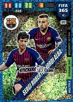 Sticker Sergi Roberto / Jordi Alba - FIFA 365: 2019-2020. Adrenalyn XL n. 372 - Panini