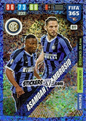 Sticker Kwadwo Asamoah / Danilo D'Ambrosio - FIFA 365: 2019-2020. Adrenalyn XL n. 377 - Panini