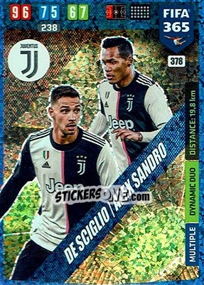 Sticker Mattia De Sciglio / Alex Sandro - FIFA 365: 2019-2020. Adrenalyn XL n. 378 - Panini