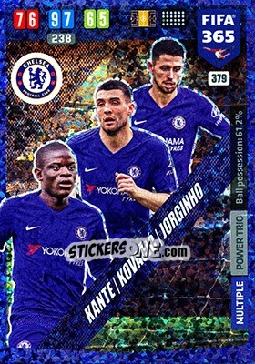 Sticker N'Golo Kante / Mateo Kovacic / Jorginho - FIFA 365: 2019-2020. Adrenalyn XL n. 379 - Panini