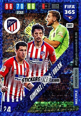 Sticker José Giménez / Stefan Savic / Jan Oblak - FIFA 365: 2019-2020. Adrenalyn XL - Panini