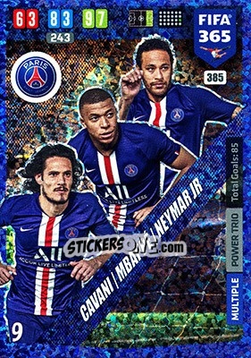 Sticker Edinson Cavani / Kylian Mbappé / Neymar Jr - FIFA 365: 2019-2020. Adrenalyn XL n. 385 - Panini