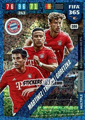 Sticker Javi Martínez / Thiago Alcantara / Leon Goretzka - FIFA 365: 2019-2020. Adrenalyn XL n. 386 - Panini