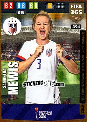 Sticker Samantha Mewis - FIFA 365: 2019-2020. Adrenalyn XL - Panini