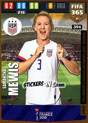 Cromo Samantha Mewis - FIFA 365: 2019-2020. Adrenalyn XL n. 394 - Panini