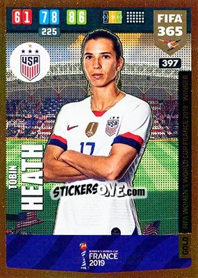 Sticker Tobin Heath - FIFA 365: 2019-2020. Adrenalyn XL n. 397 - Panini