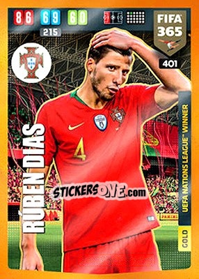 Sticker Rúben Dias - FIFA 365: 2019-2020. Adrenalyn XL n. 401 - Panini