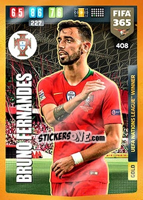 Sticker Bruno Fernandes - FIFA 365: 2019-2020. Adrenalyn XL n. 408 - Panini