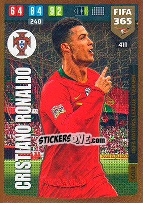 Sticker Cristiano Ronaldo - FIFA 365: 2019-2020. Adrenalyn XL n. 411 - Panini