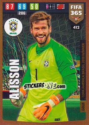 Sticker Alisson - FIFA 365: 2019-2020. Adrenalyn XL n. 412 - Panini