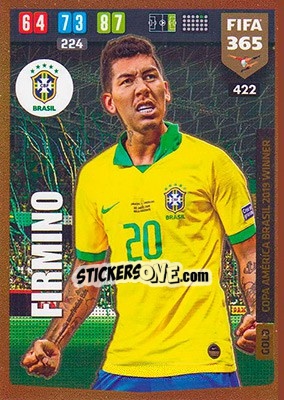 Sticker Roberto Firmino - FIFA 365: 2019-2020. Adrenalyn XL n. 422 - Panini