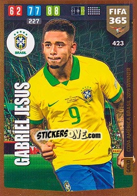Sticker Gabriel Jesus - FIFA 365: 2019-2020. Adrenalyn XL n. 423 - Panini