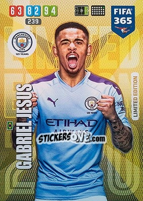 Sticker Gabriel Jesus - FIFA 365: 2019-2020. Adrenalyn XL n. LE-GJ - Panini