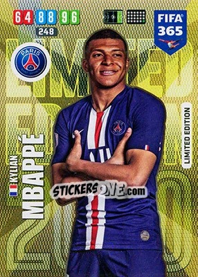 Sticker Kylian Mbappé - FIFA 365: 2019-2020. Adrenalyn XL n. LE-KM - Panini