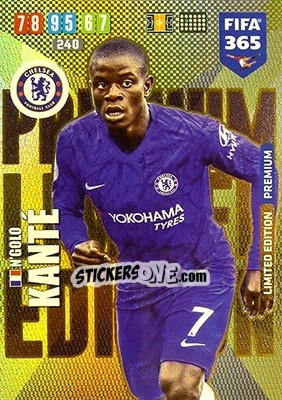 Sticker N'Golo Kanté - FIFA 365: 2019-2020. Adrenalyn XL n. LE-NK - Panini