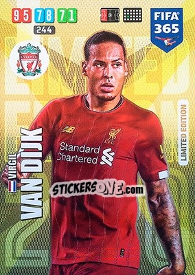 Sticker Virgil van Dijk - FIFA 365: 2019-2020. Adrenalyn XL n. LE-VVD - Panini