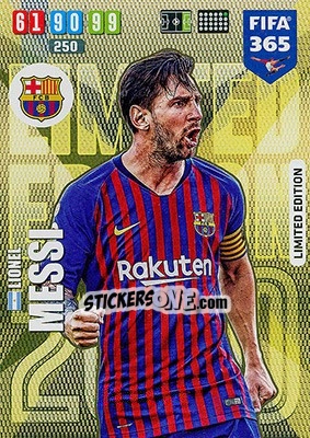 Sticker Lionel Messi - FIFA 365: 2019-2020. Adrenalyn XL n. XXL-LM - Panini
